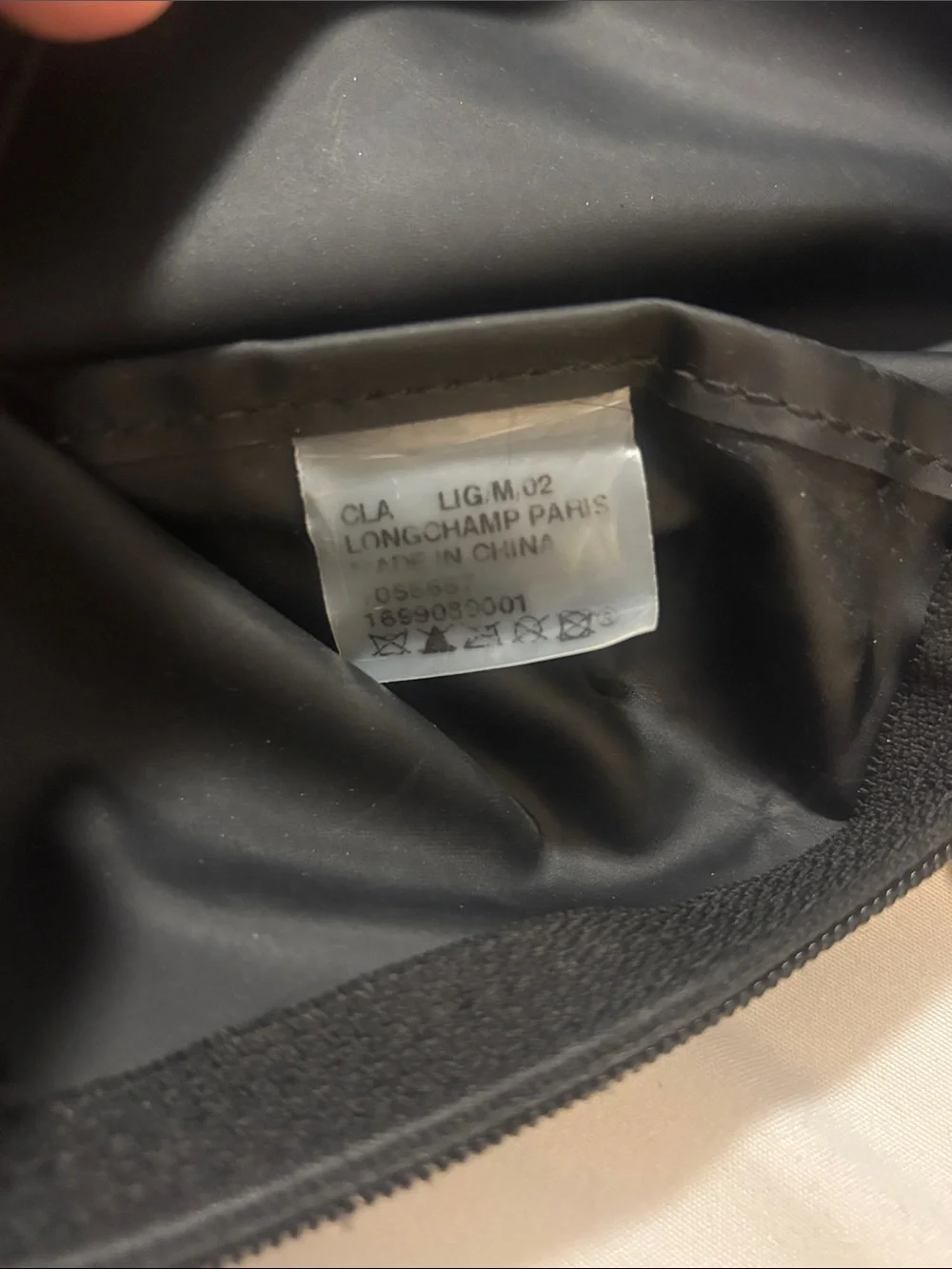 Longchamp Black Nylon Backpack with Brown Leather Flap and Straps - Picture 6 of 9